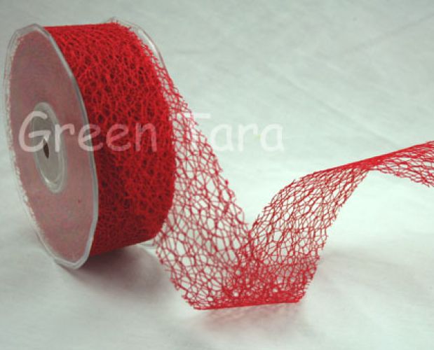 Green Tara - 38mm Mesh Red - Per metre